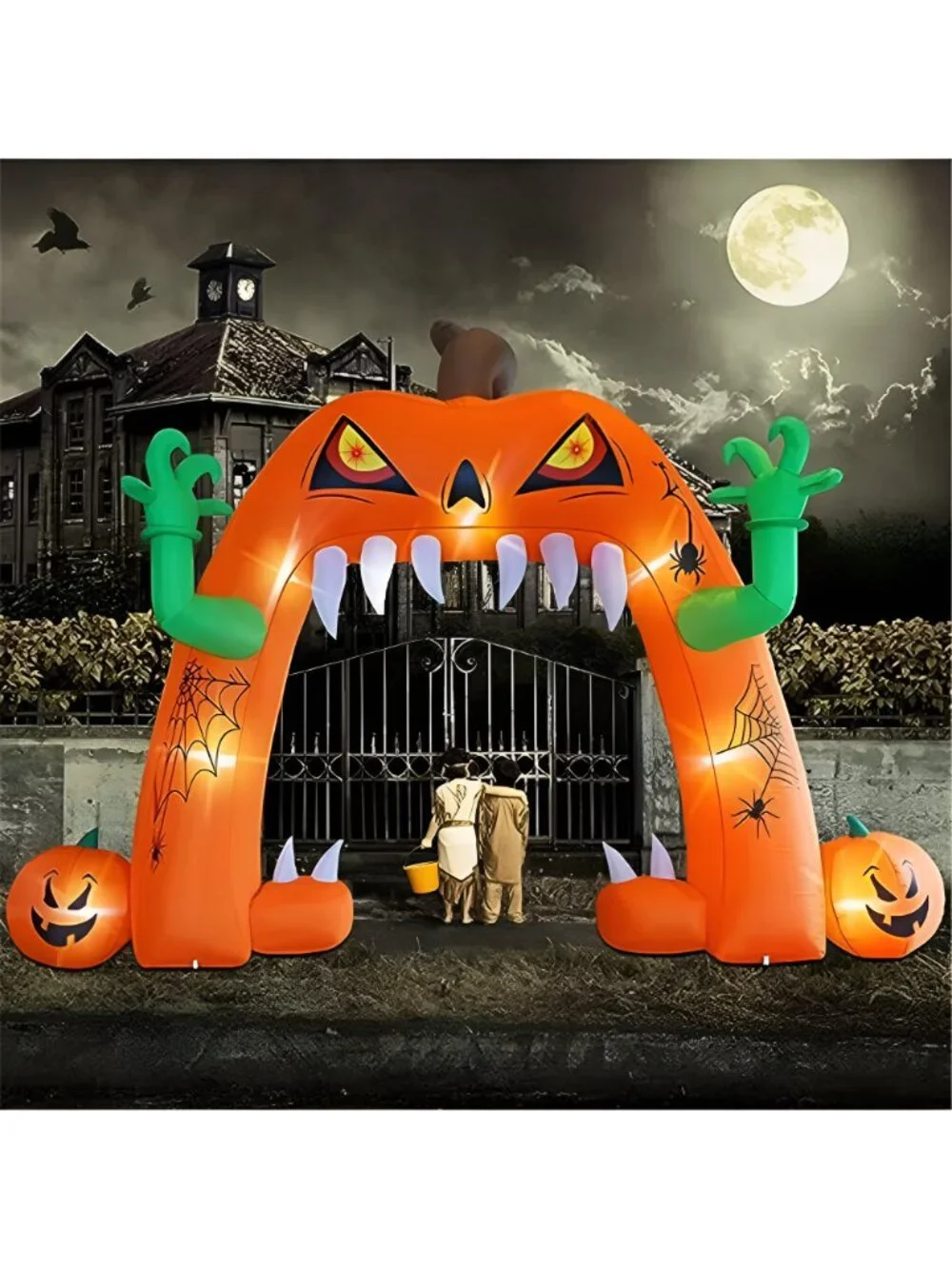 Halloween Inflatable Lighted Pumpkin Archway 13 FT(L) x 10 FT(H), Giant